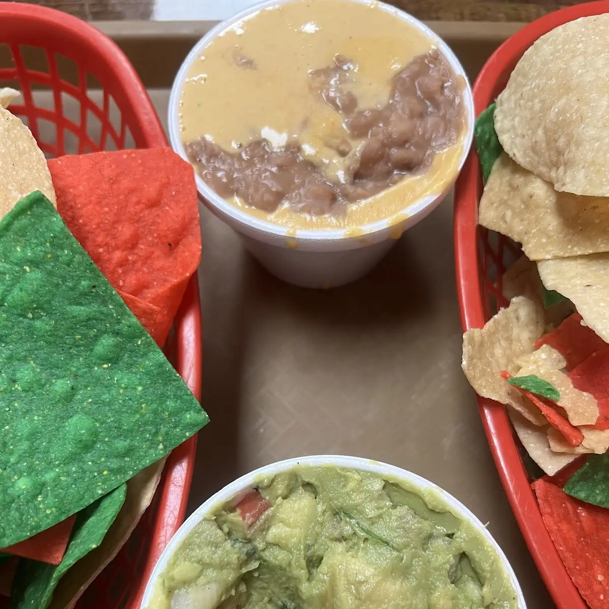Spicy Bean Dip and Guacamole Dip
