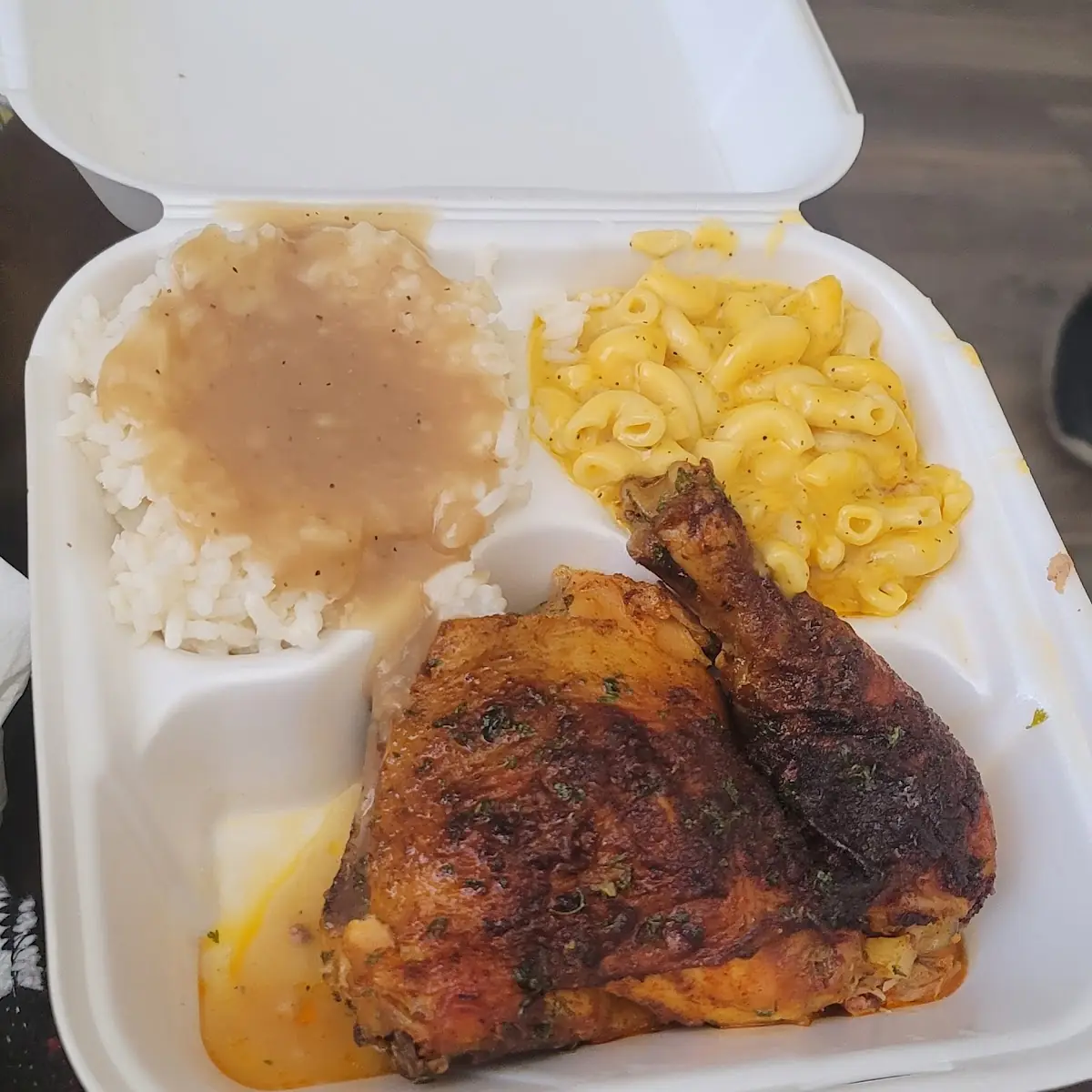 Bake Chicken Mashed Potatoes and Gravy and Beans