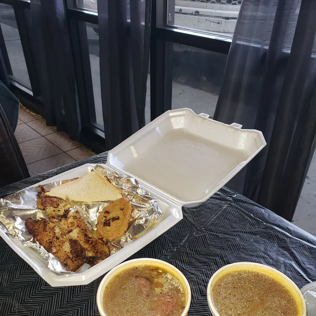 Grilled Catfish Potato Salad and Gumbo