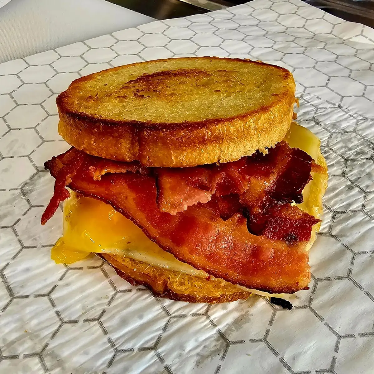 Toasted Bread Bacon Egg Sandwich