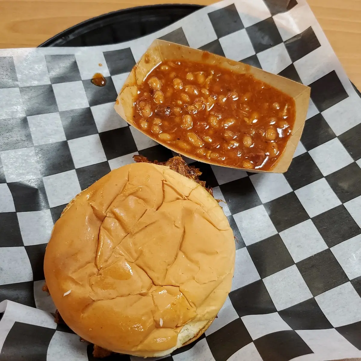 Sloppy Joe Sandwich with BBQ Baked Beans