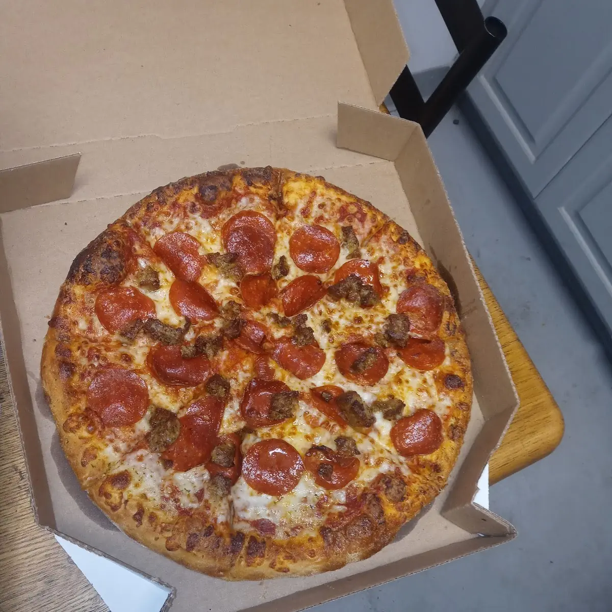 Pepperoni and Sausage Pizza