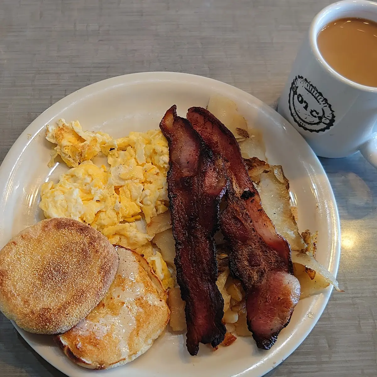 2 with English Muffin and Scrambled Eggs
