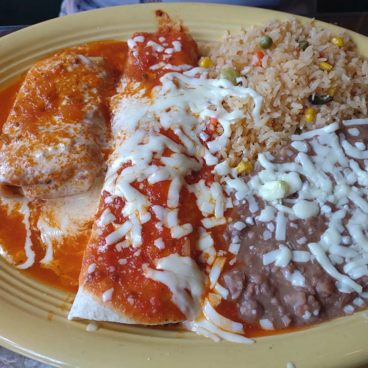 One Beef Chile Relleno & One Beef Enchilada