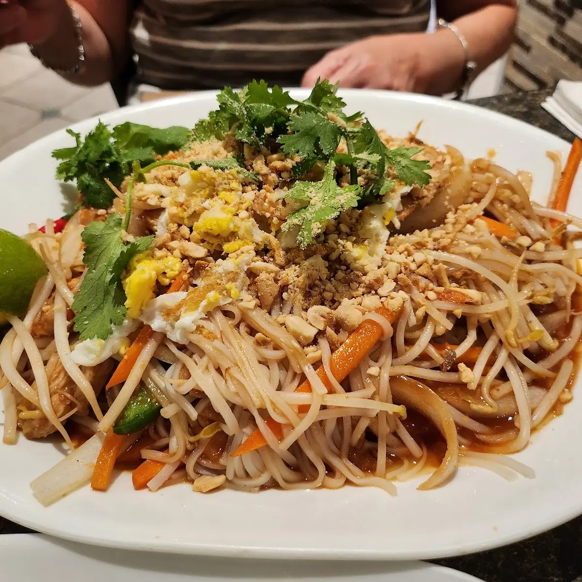 Special Pad Thai with Chicken and Vegetable Spring Rolls