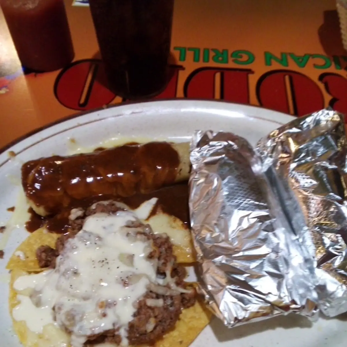 One Burrito Supreme Refried Beans And