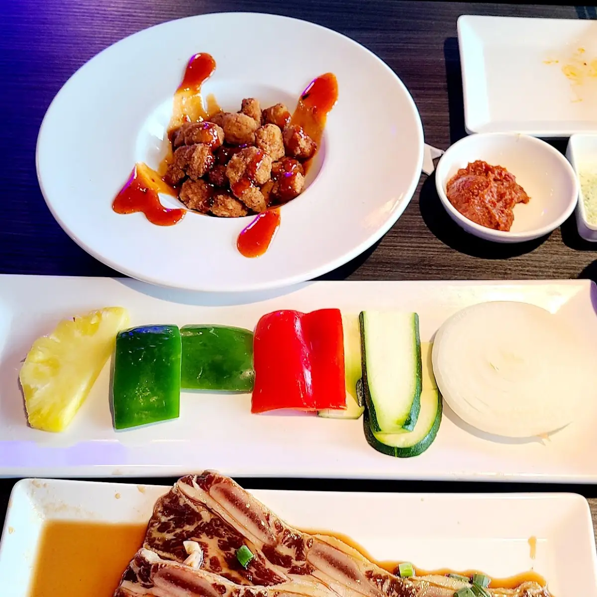 Korean Fried Chicken Veggies & Kalbi