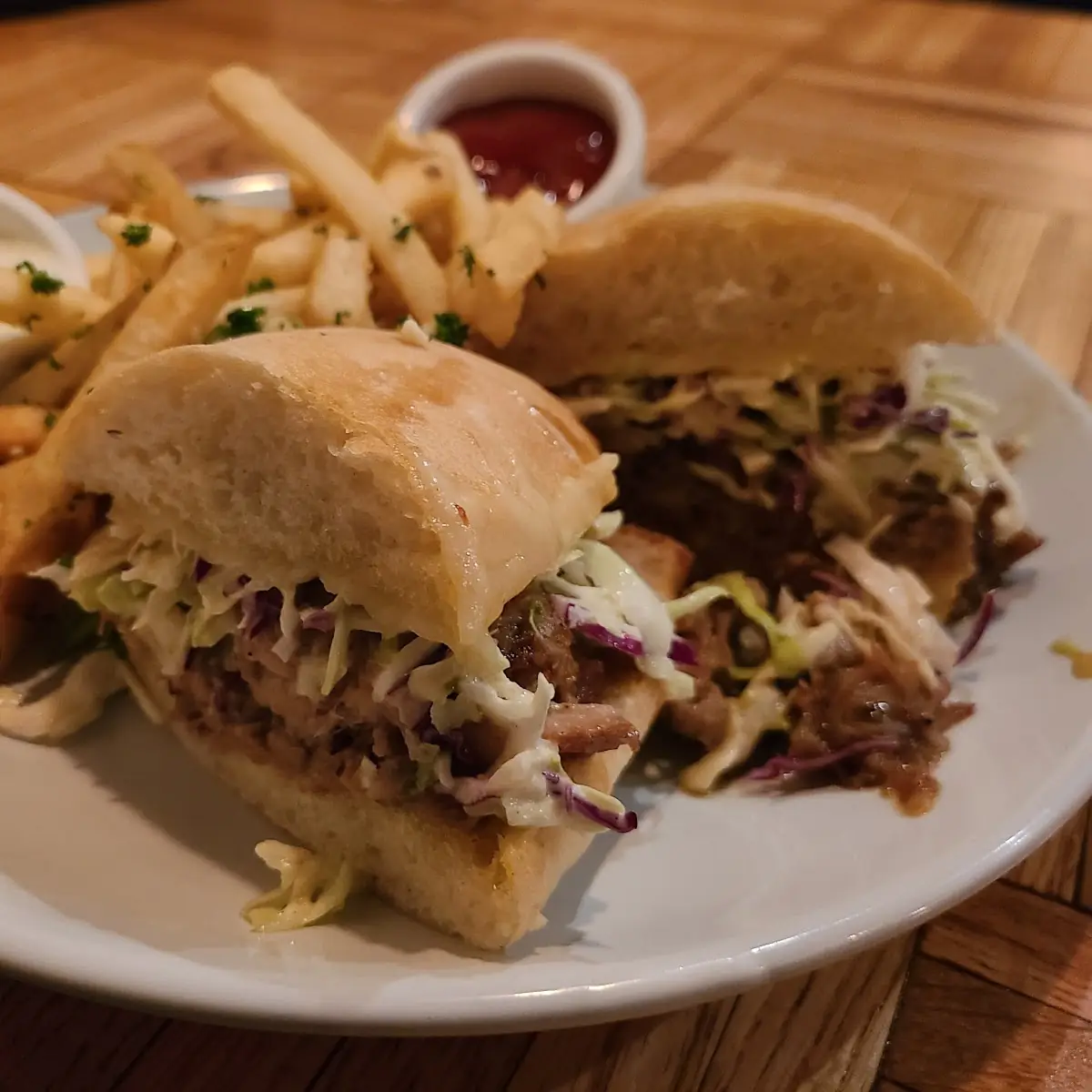 Pulled Pork Sandwich with Garlic Fries