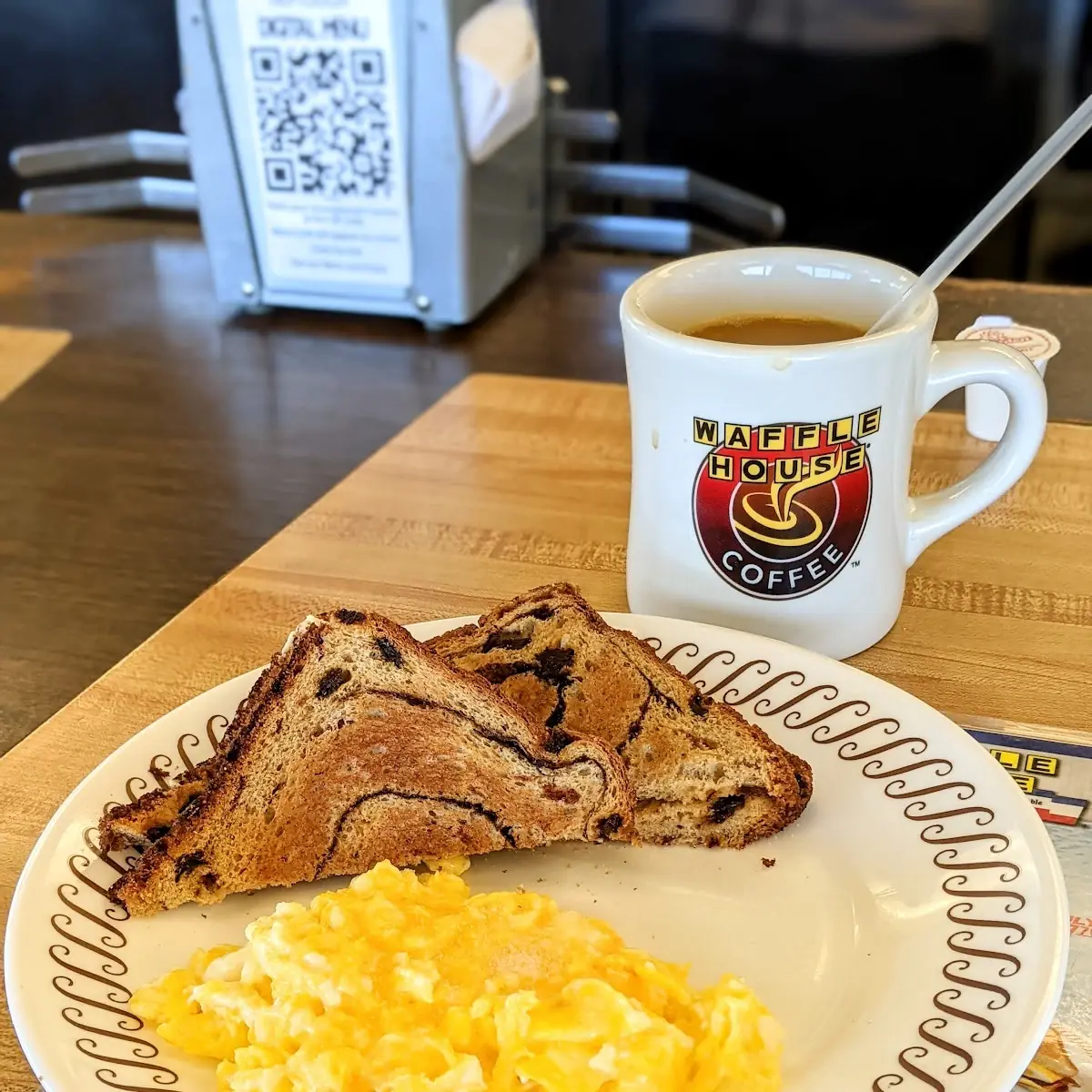 Cheesy Eggs and Raisin Toast