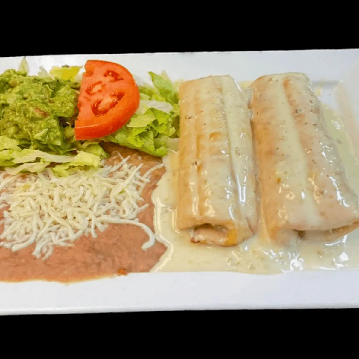 Bean Burrito & Cheese Enchilada with Rice or Beans