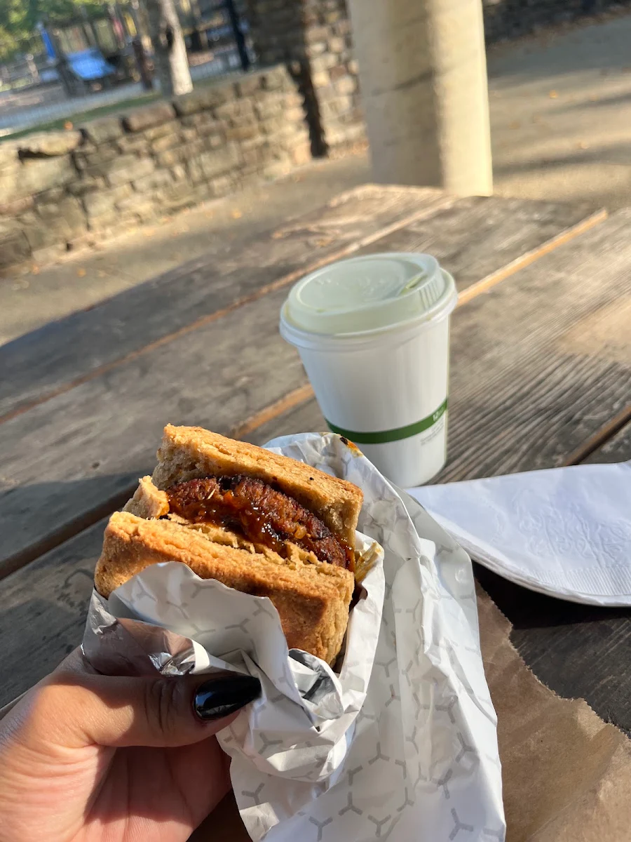 Sausage Biscuit with Tomato Jam