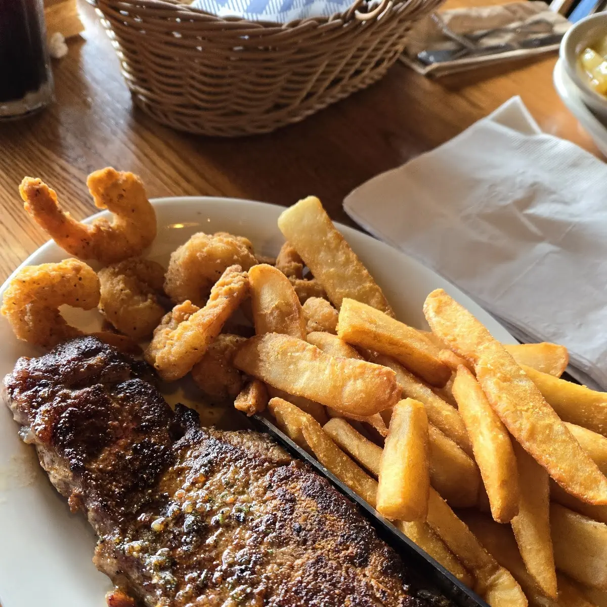 Garlic Butter Steak & Fried Shrimp