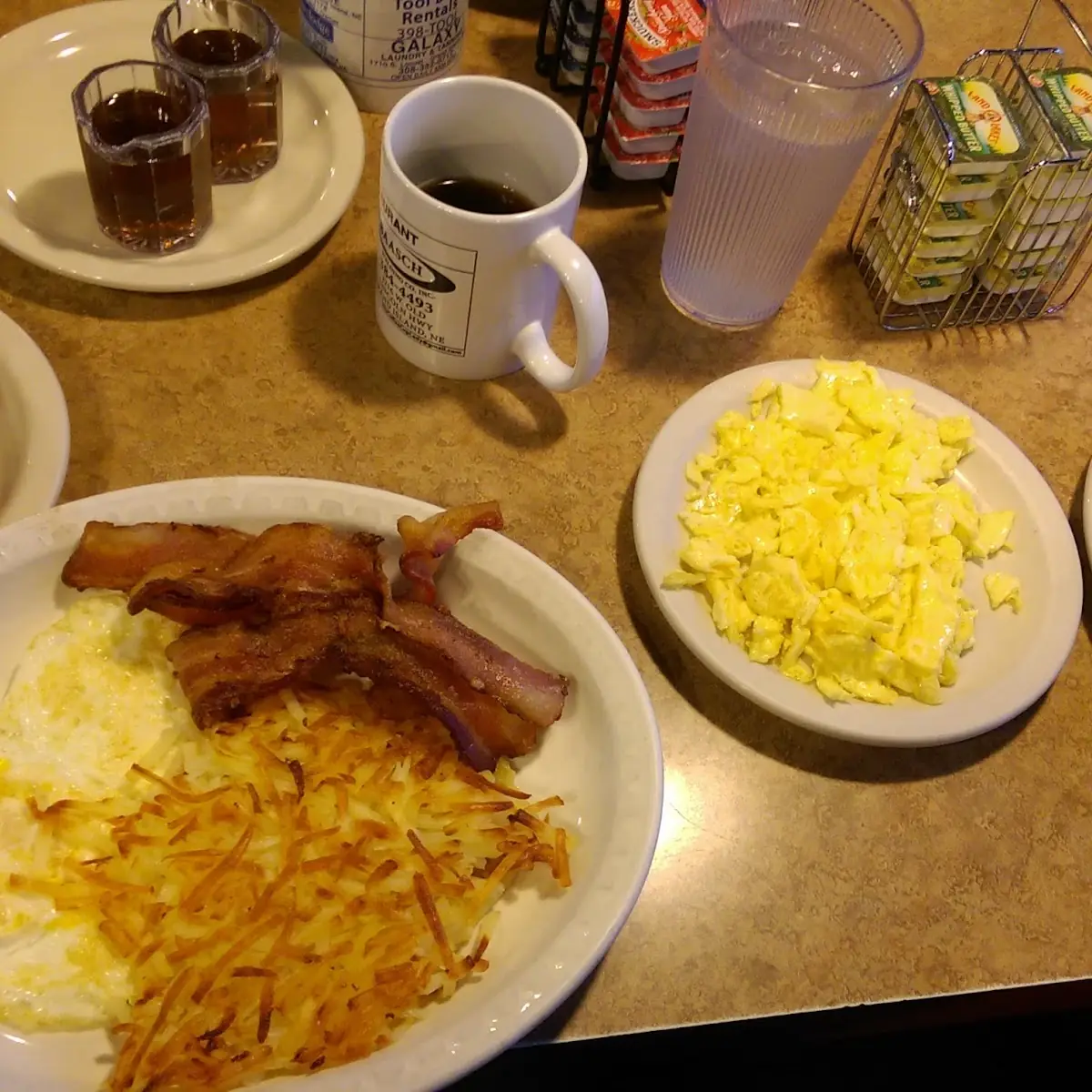 Two Fresh Eggs and Golden Hash Browns