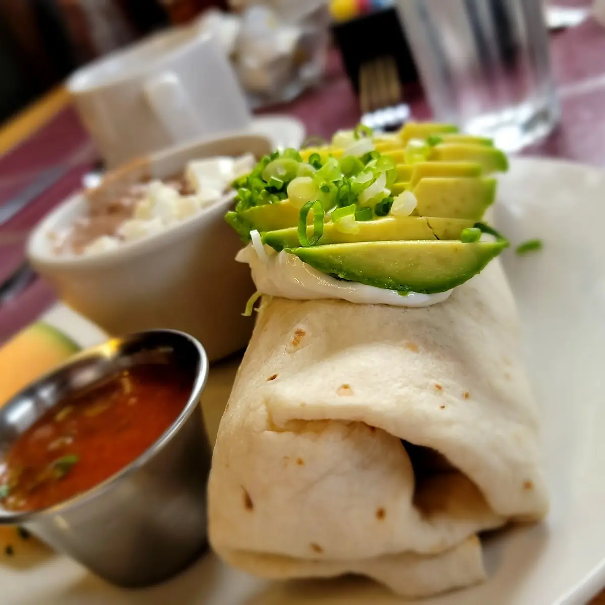 Breakfast Burrito Fresh Salsa Beans