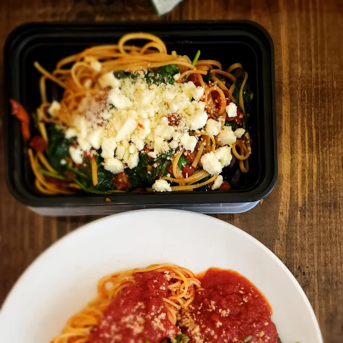 Eggplant Parmesan & Mediterranean Pasta