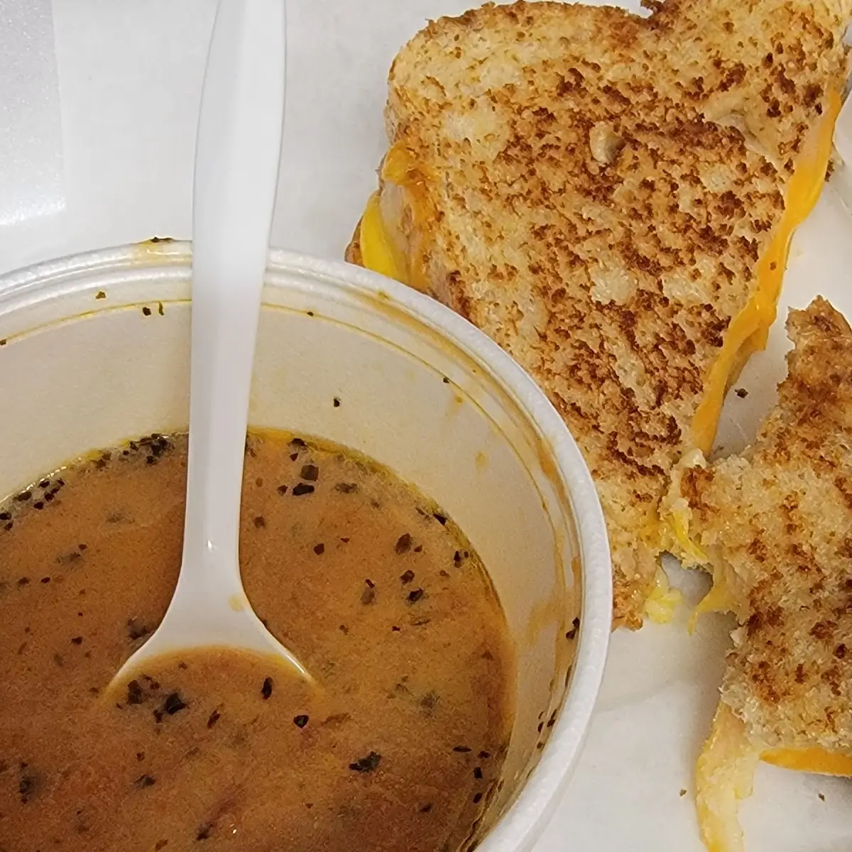 Grilled Cheese and Tomato Basil Soup