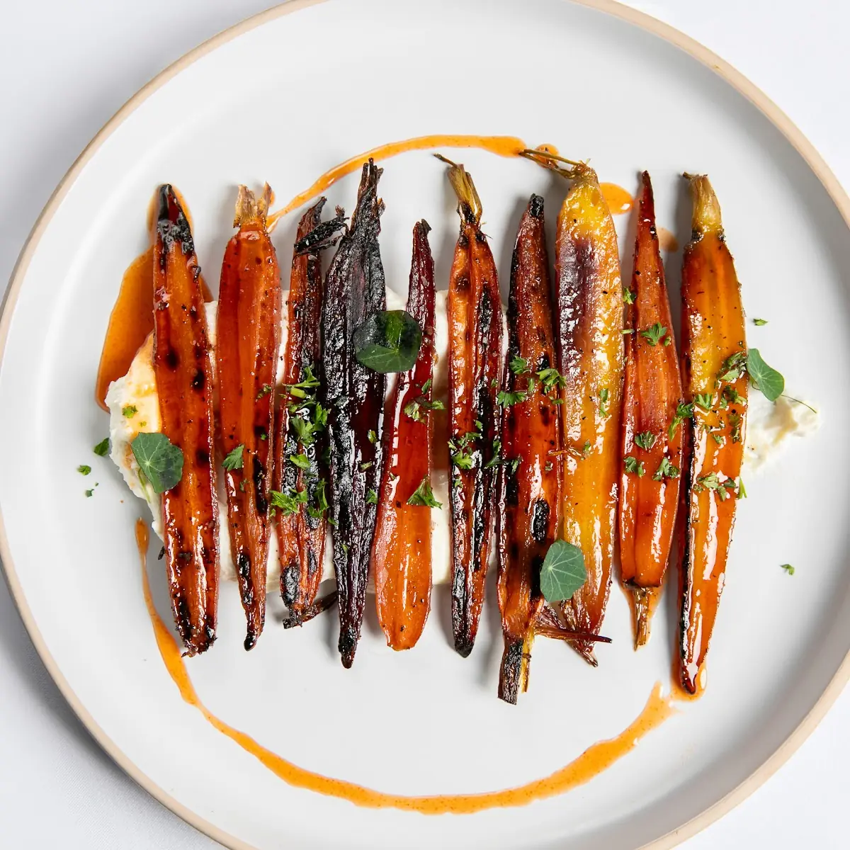 Blistered Carrots & Goat Cheese