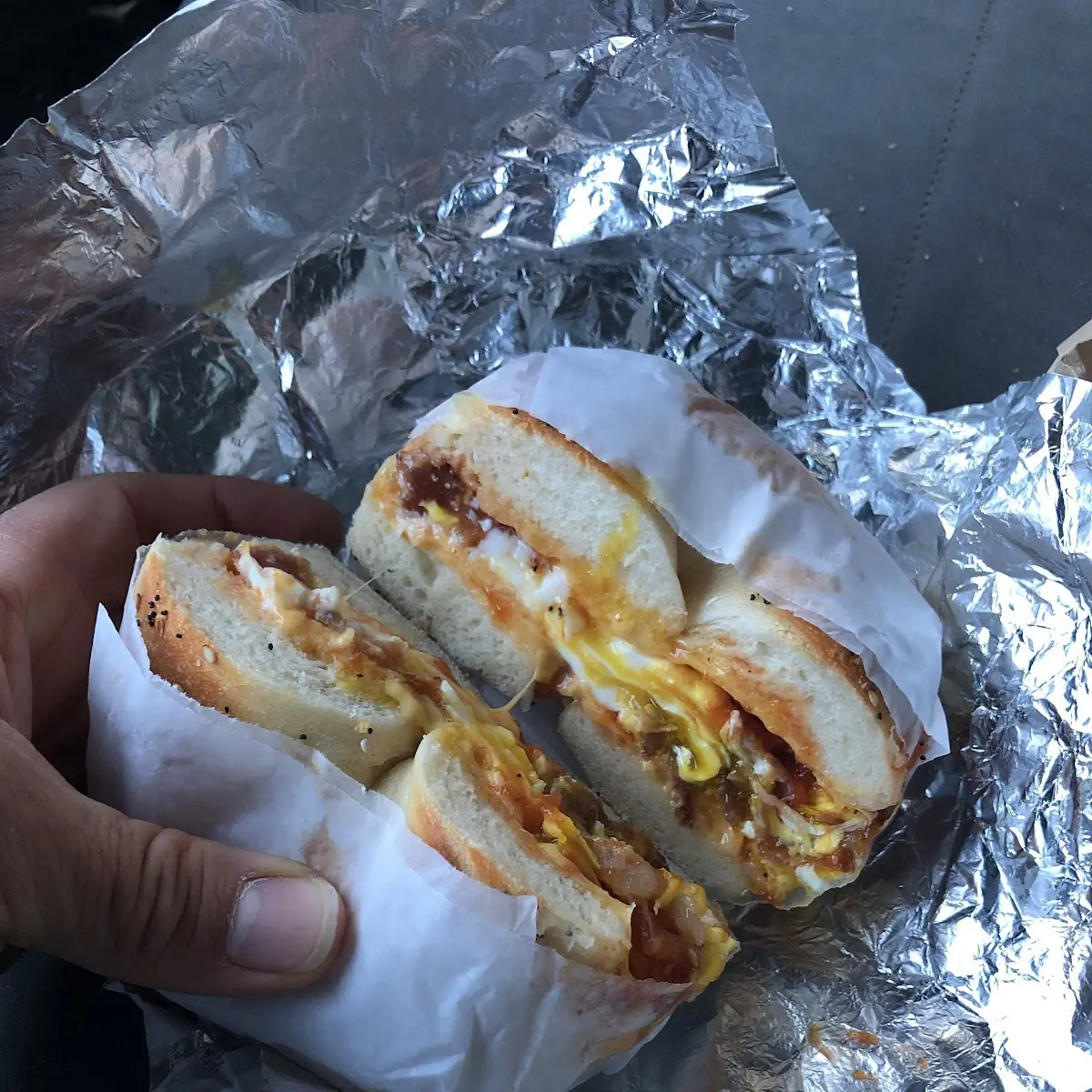 Everything Bagel with Egg Cheese Bacon