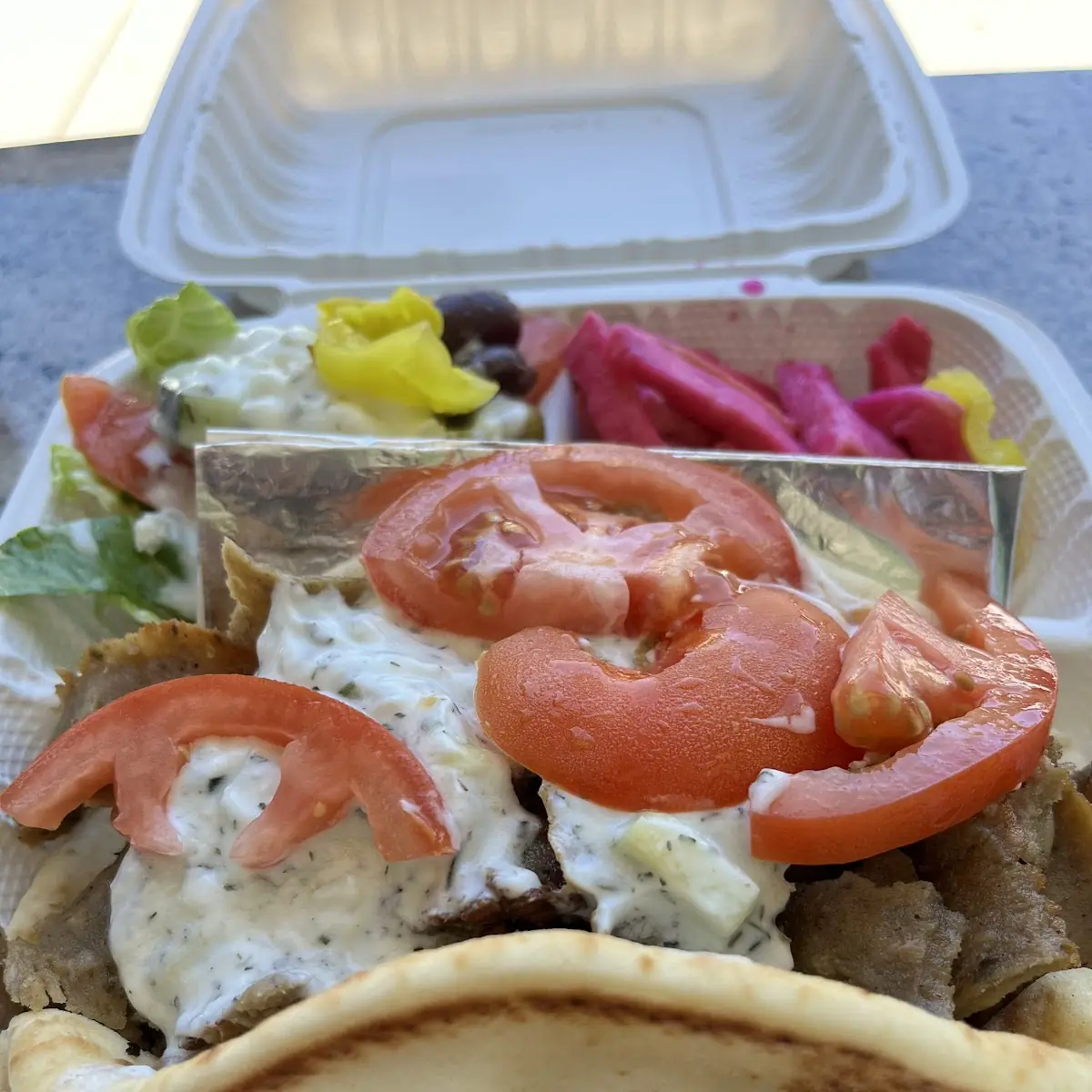 Gyro Sandwich and Salad
