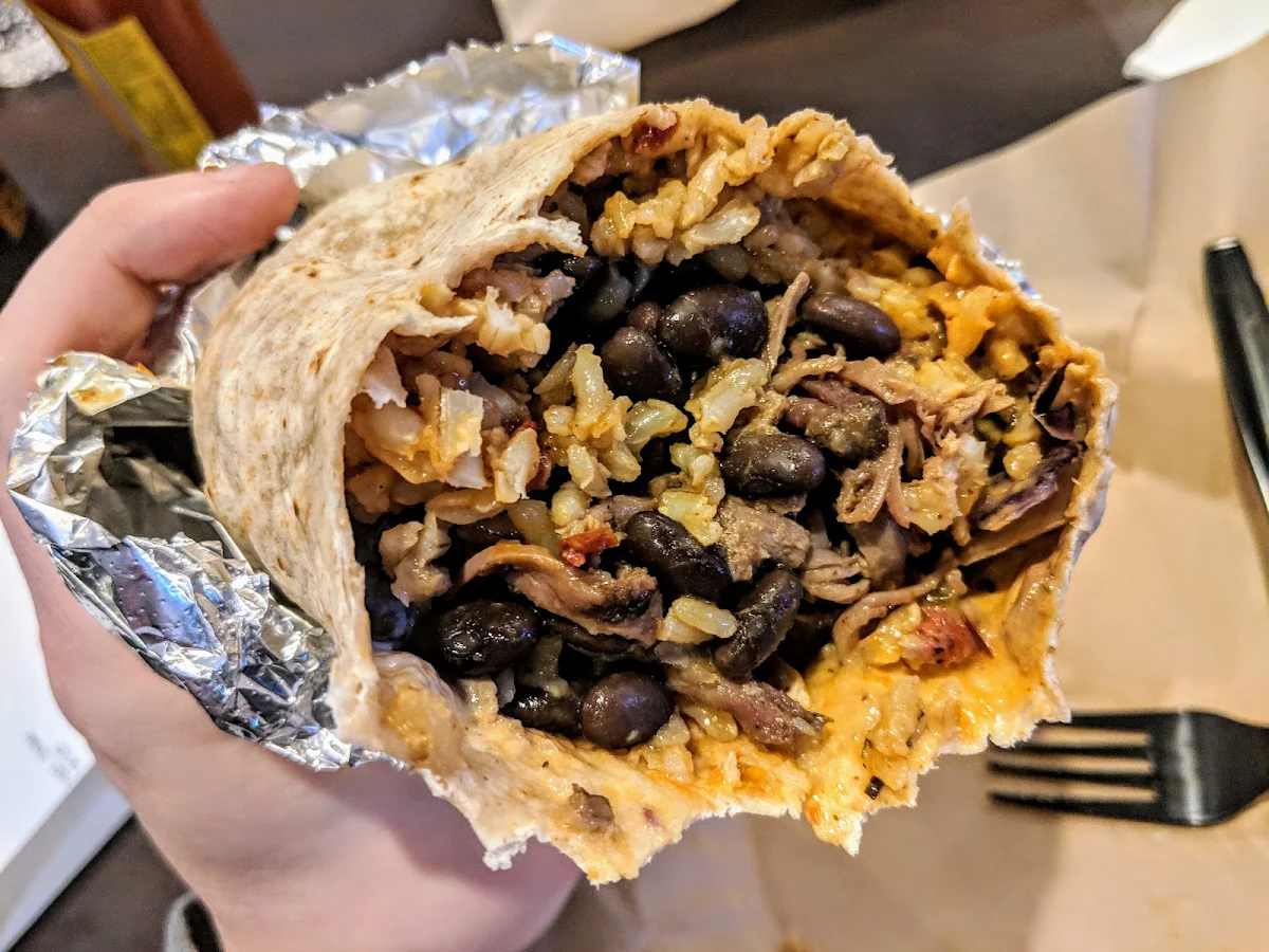Burrito with Brisket Meat, QDOBA Mexican Eats