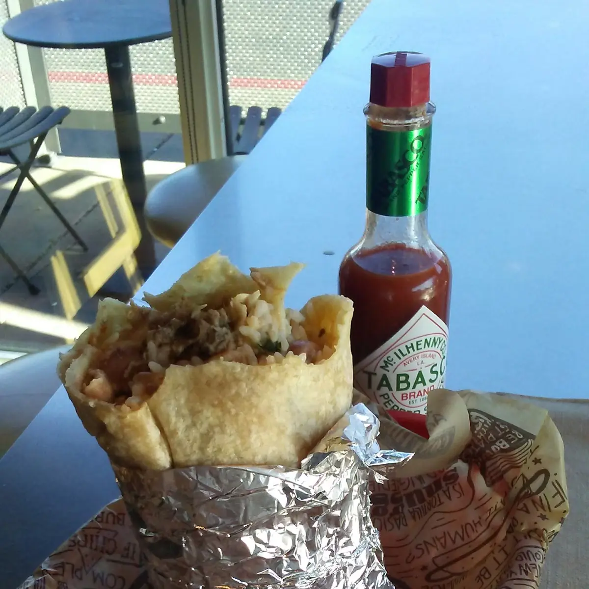 Barbacoa and Carnitas Burrito