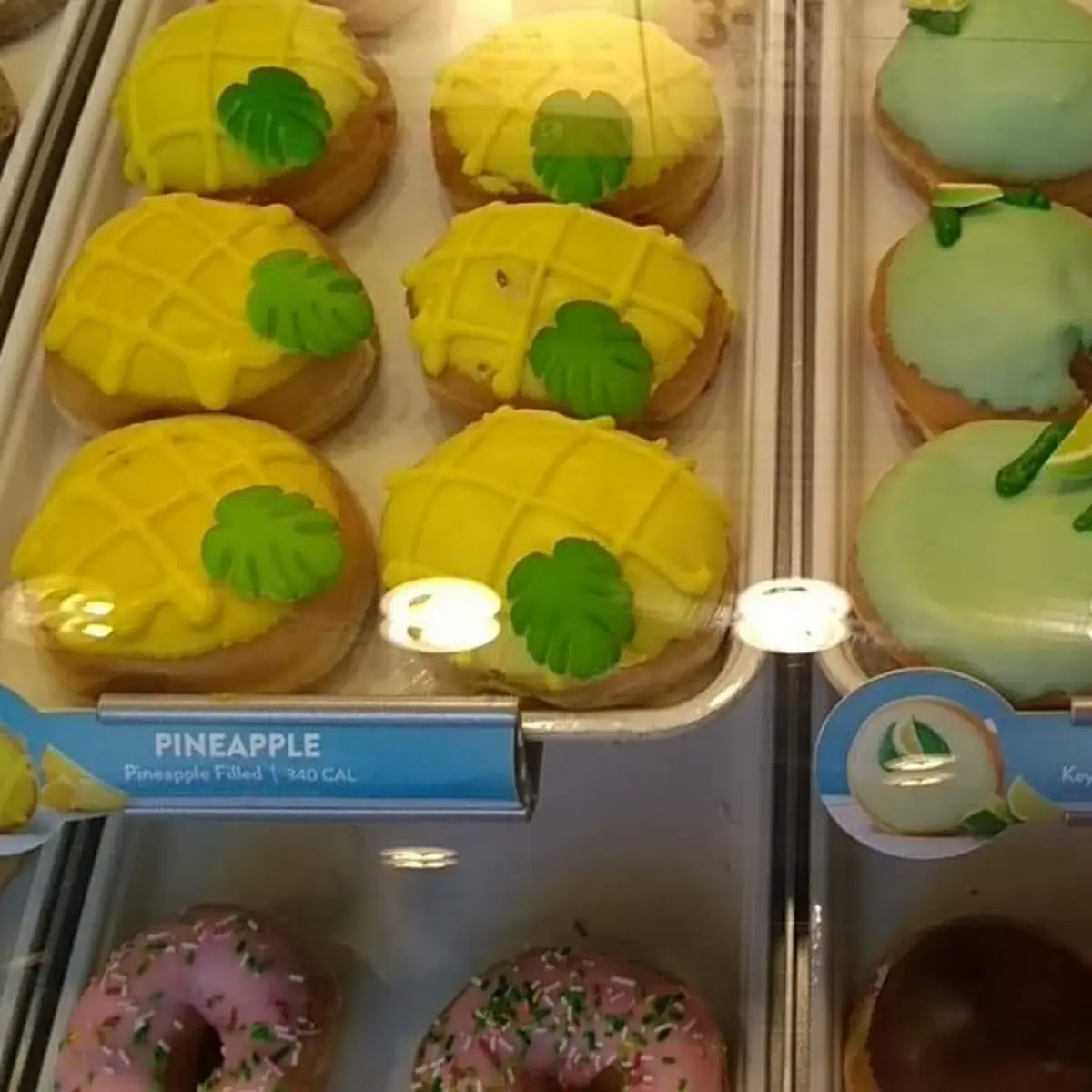 Pineapple Donut and Key Lime Pie Donut
