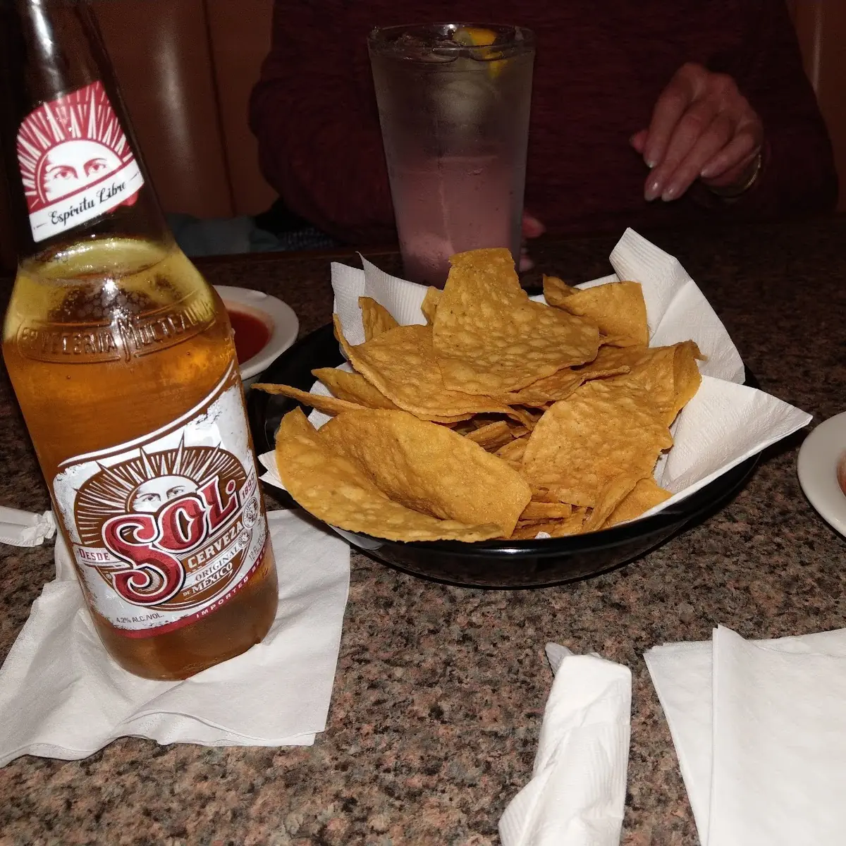 Chips Salsa and Beer