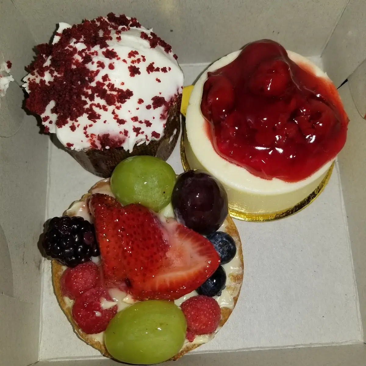 Red Velvet Cupcake Cherry Cheesecake Multi Fruit Tart