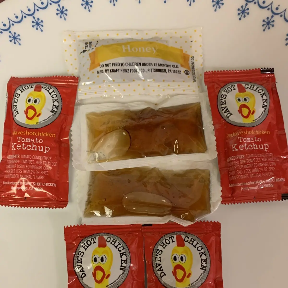Ketchup Packets Honey Packets & Mild Sauce