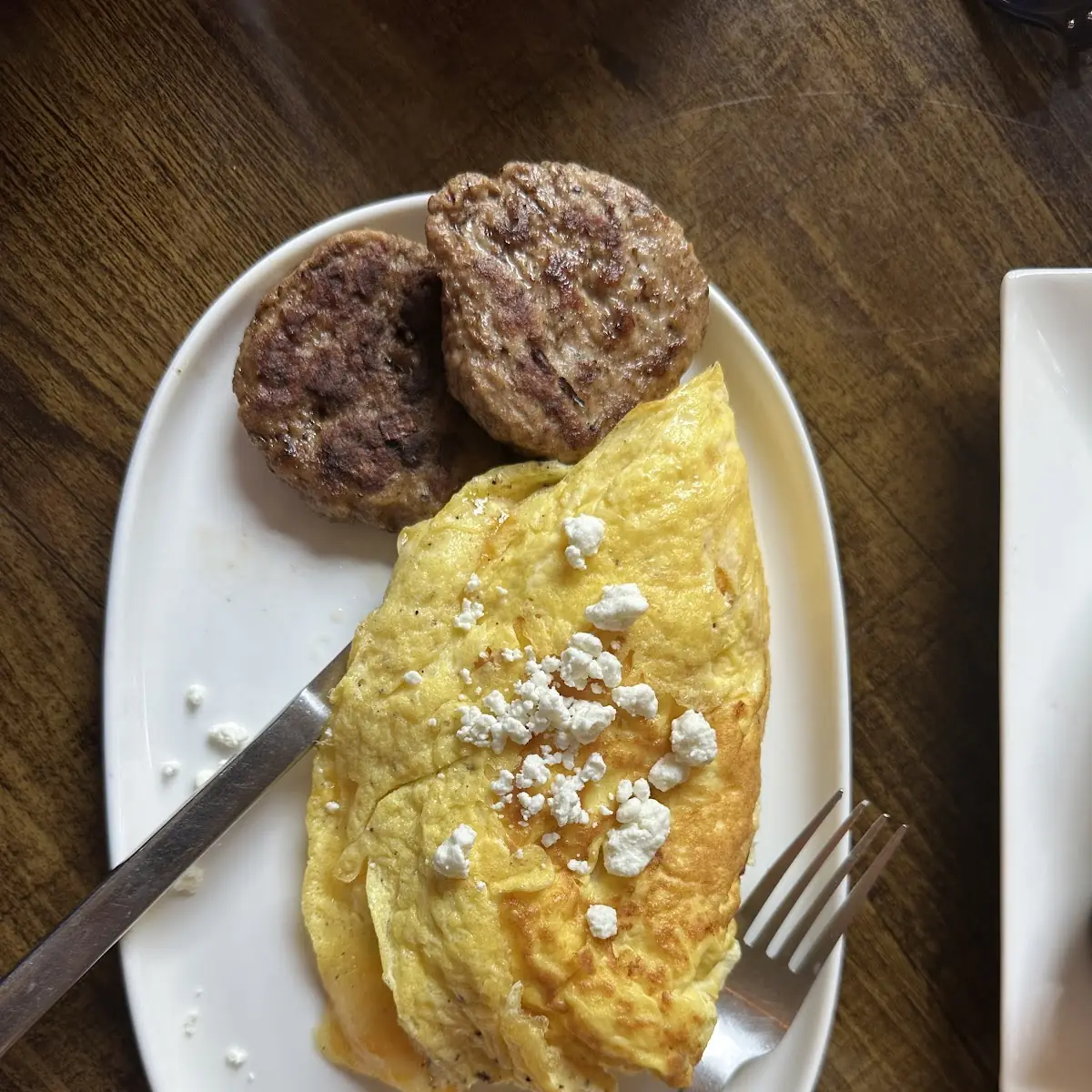 Cheese Eggs with Turkey Sausage