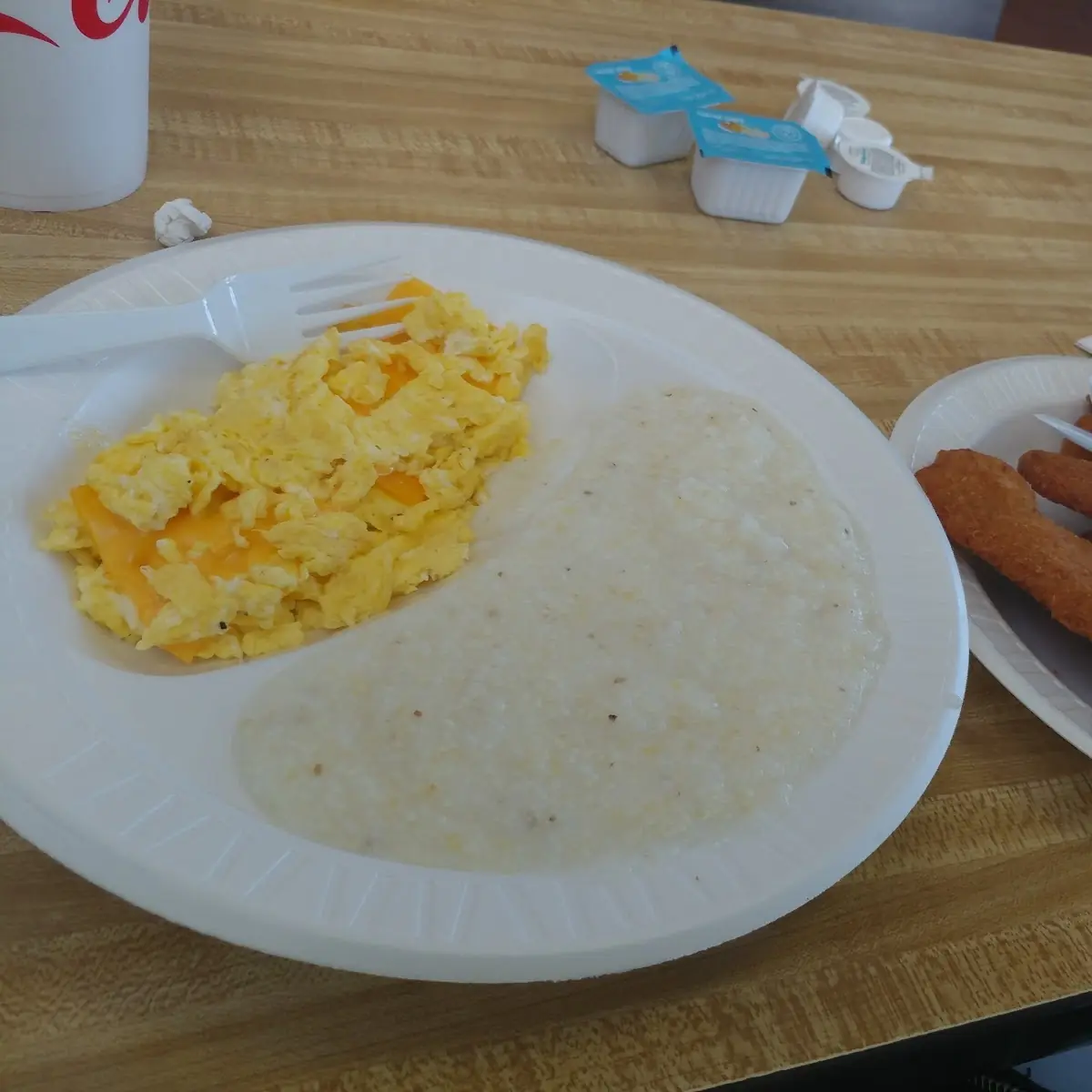 Grits Scrambled Eggs Fried Fish
