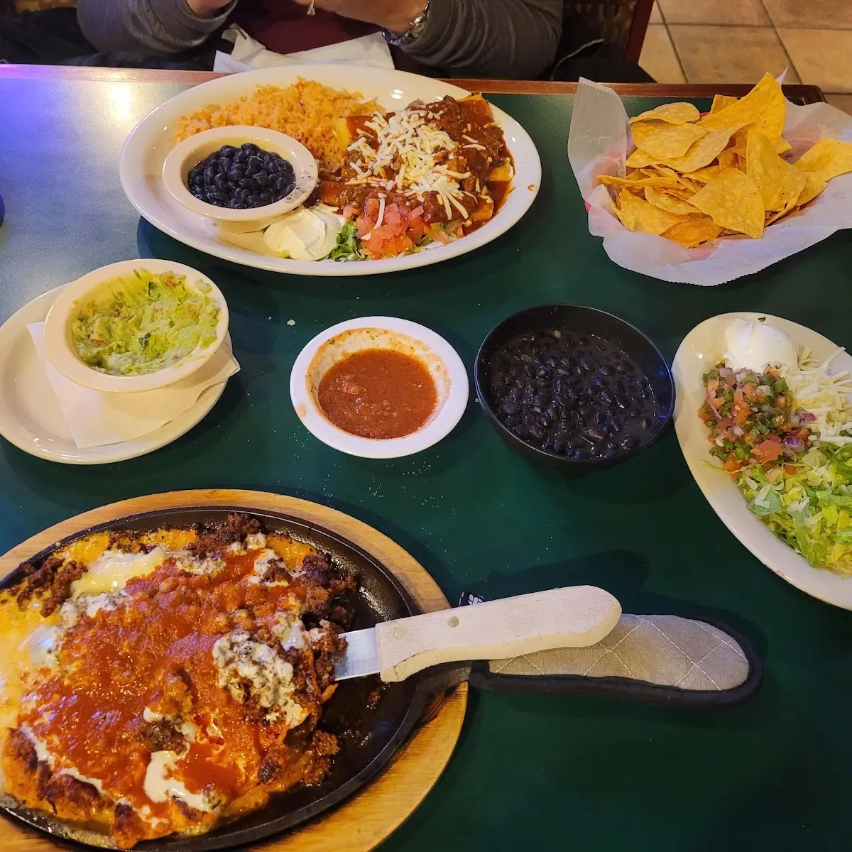 Pollo Loco Nachos and Chicken Enchilada