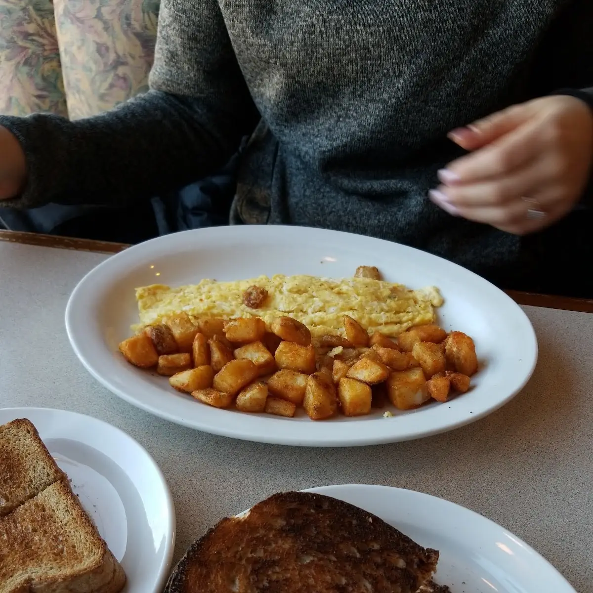 Eggs with Home Fries and Hash
