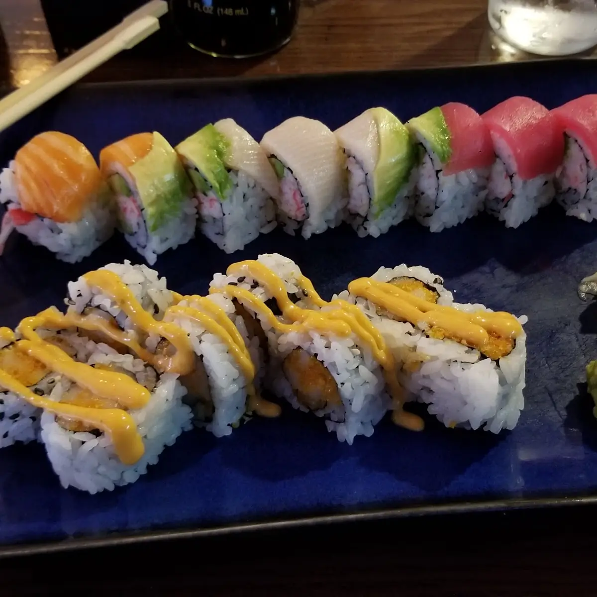 Rainbow Roll and Spicy White Tuna Roll
