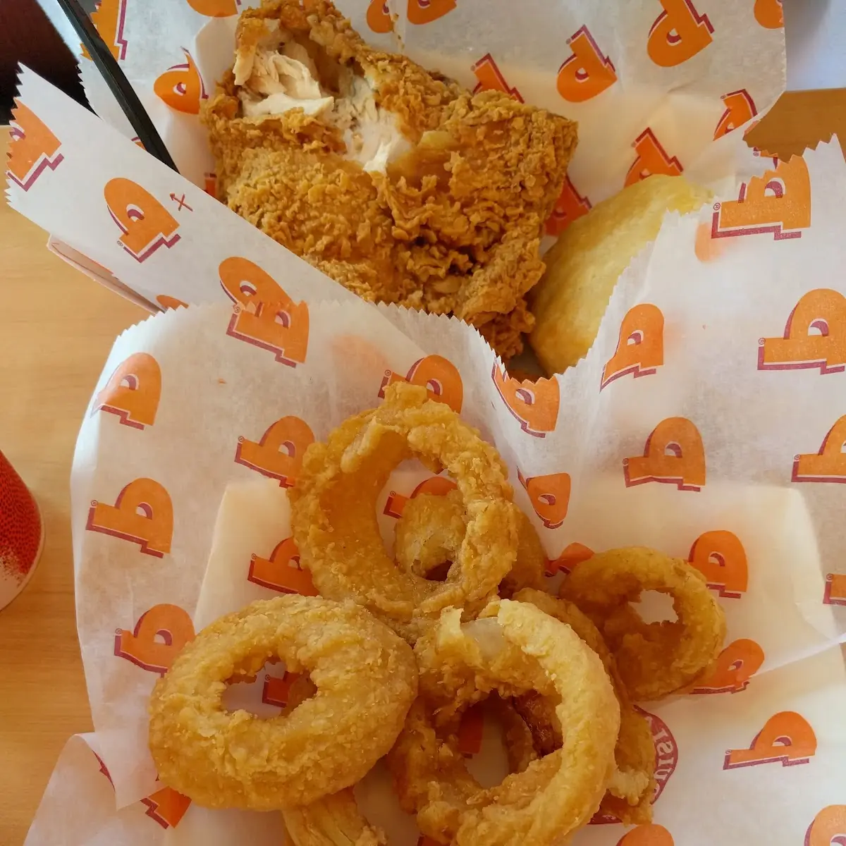 Fried Chicken and Onion Rings