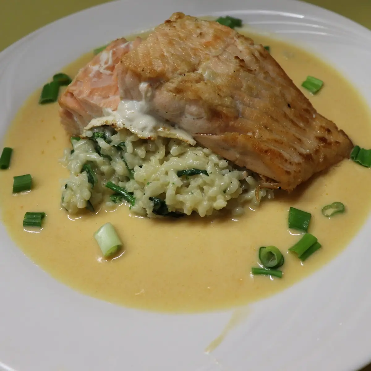 Salmon with Lobster Sauce