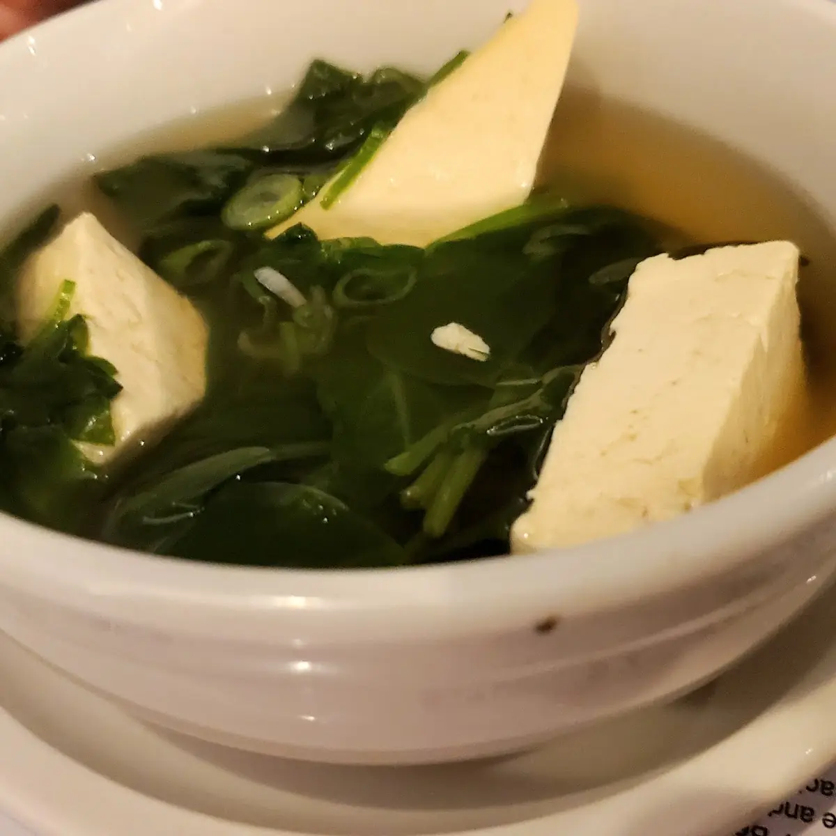 Spinach Bean Curd Soup