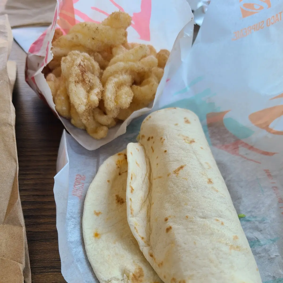 Soft Shell Taco and Cinnamon Twists