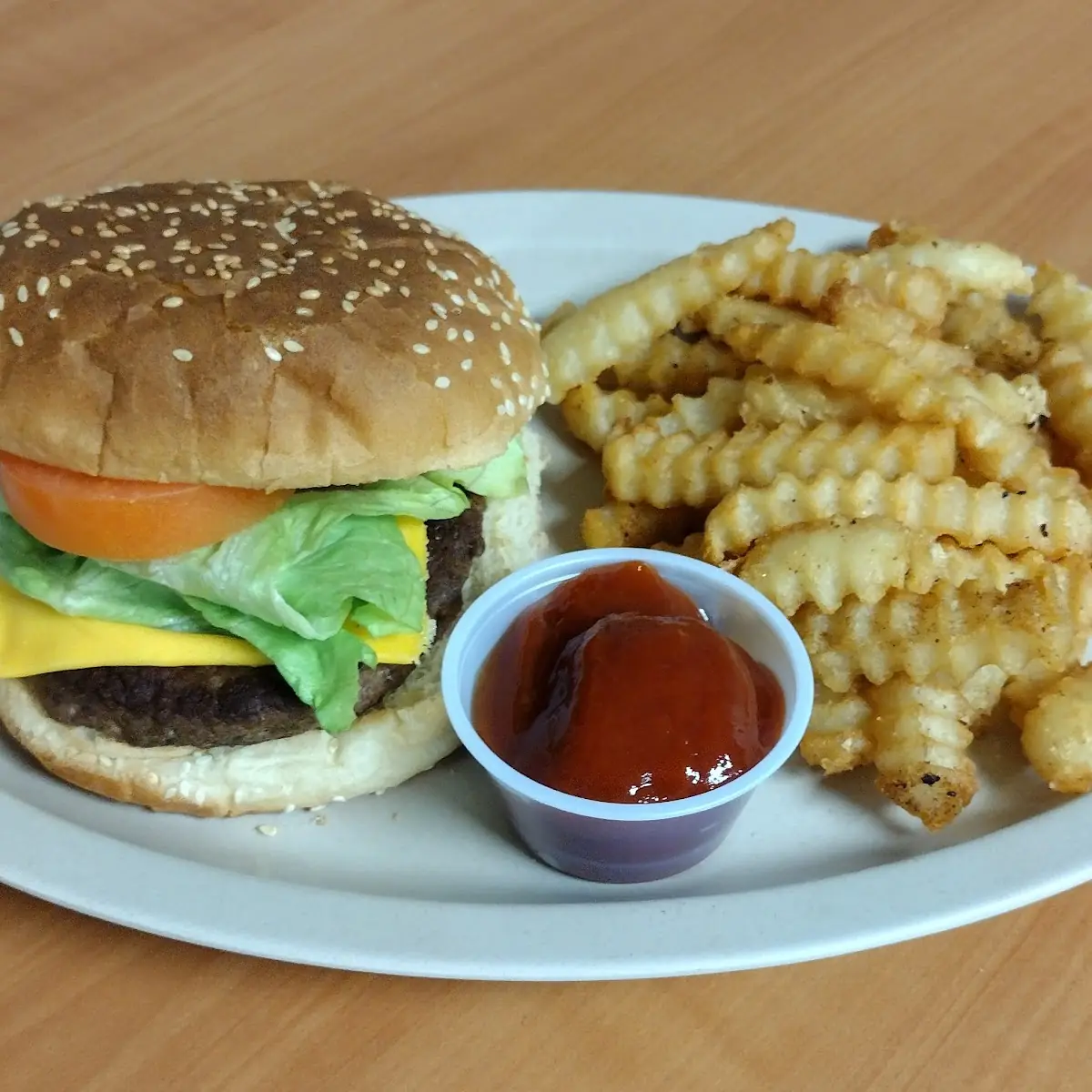 Cheese Burger and Fries