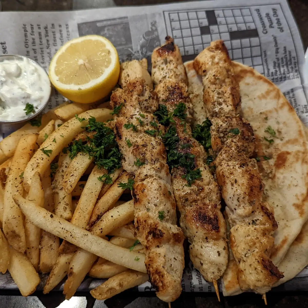 Chicken Souvlaki Platter
