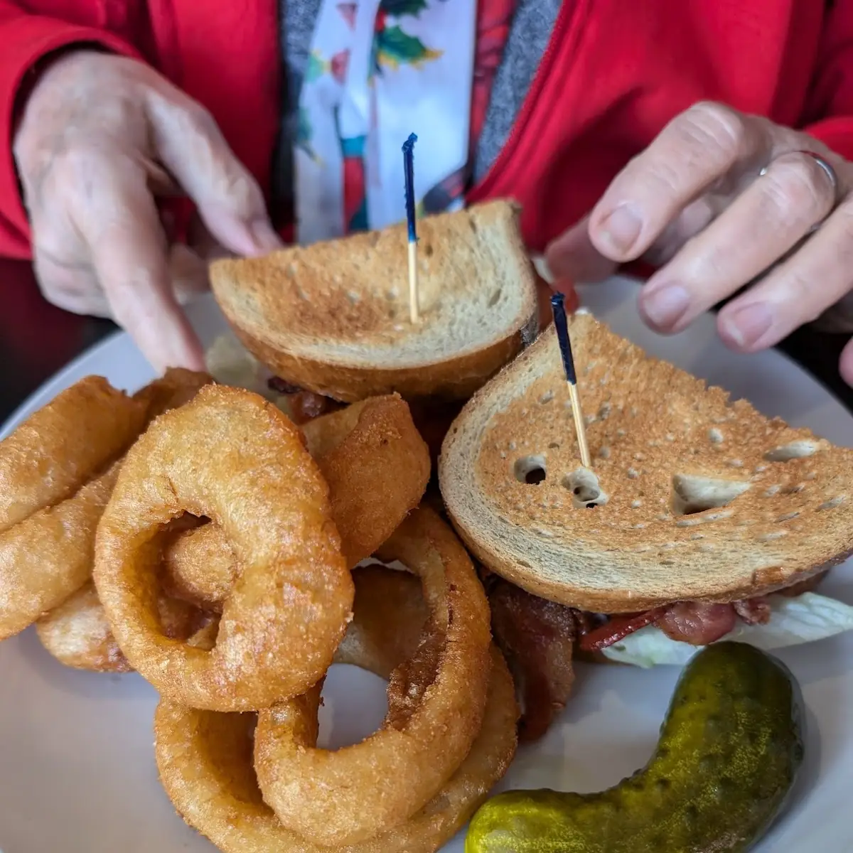 blt and Onion Rings