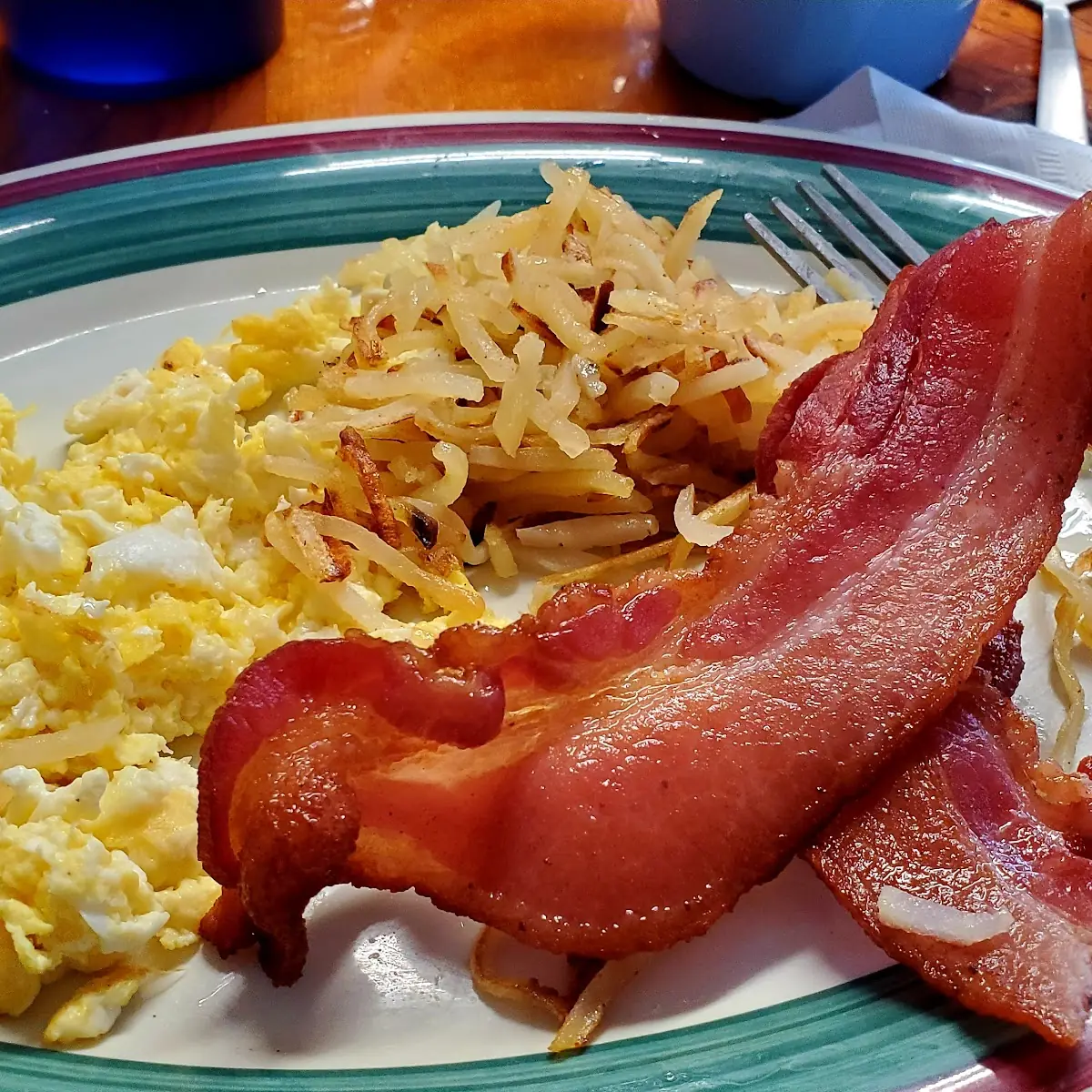 Bacon Eggs and Hash Browns