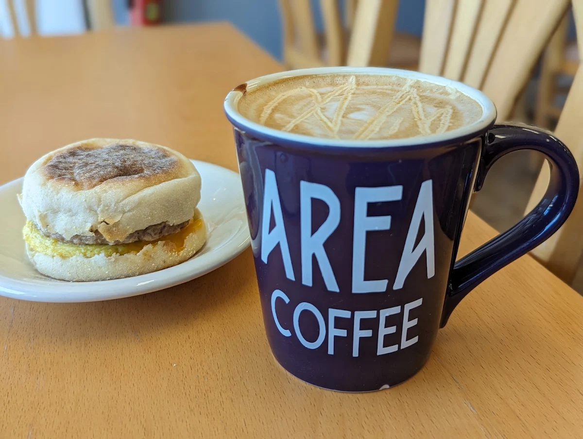 Breakfast Sandwich & Sea Salt Caramel Latte