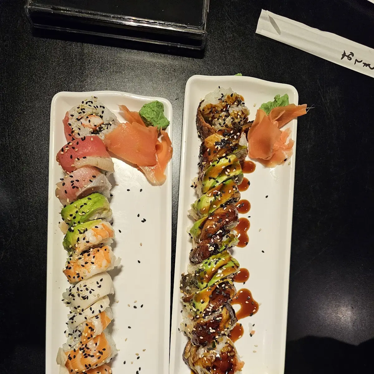 Rainbow and Dragon Roll