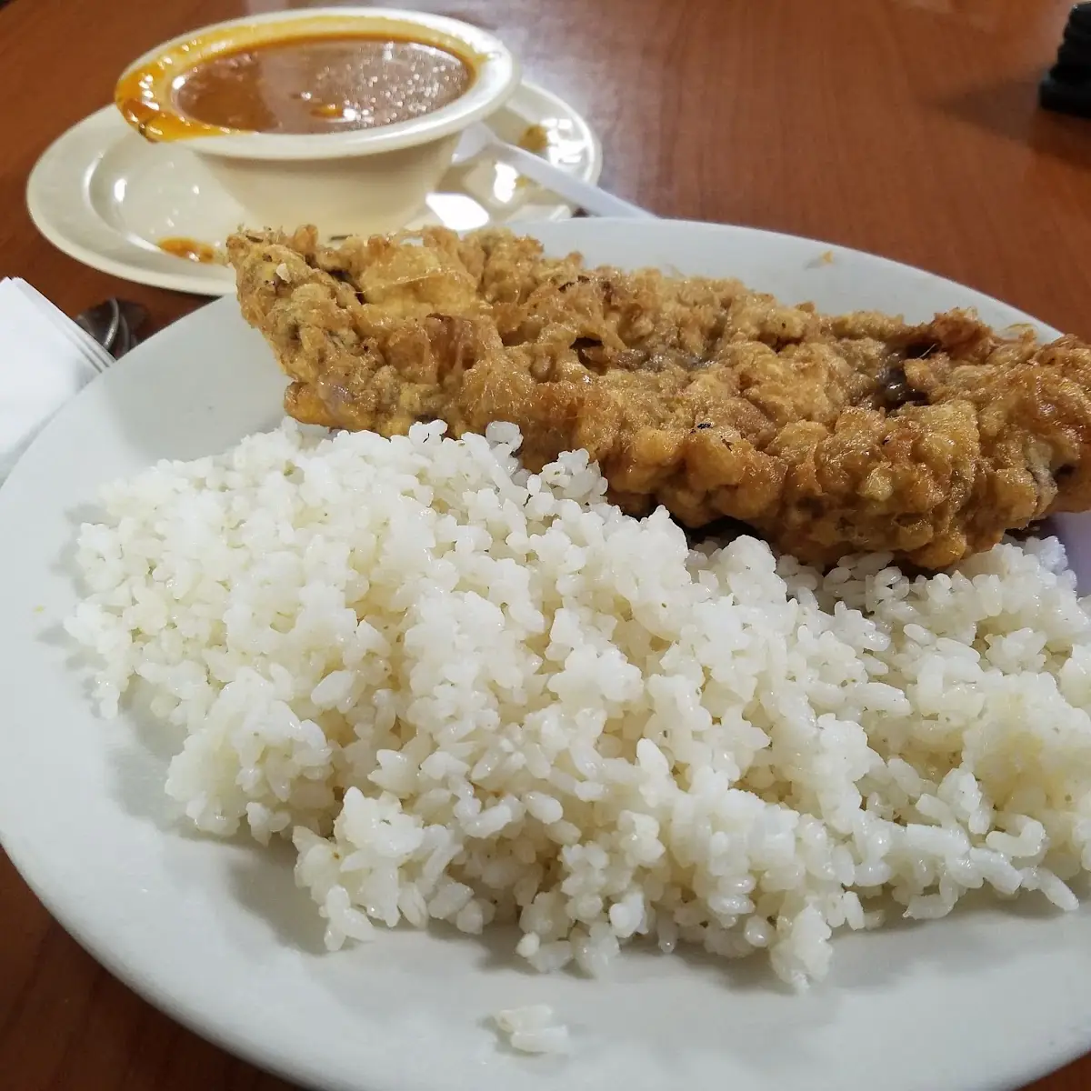 Beef Rebosada Rice & Beans