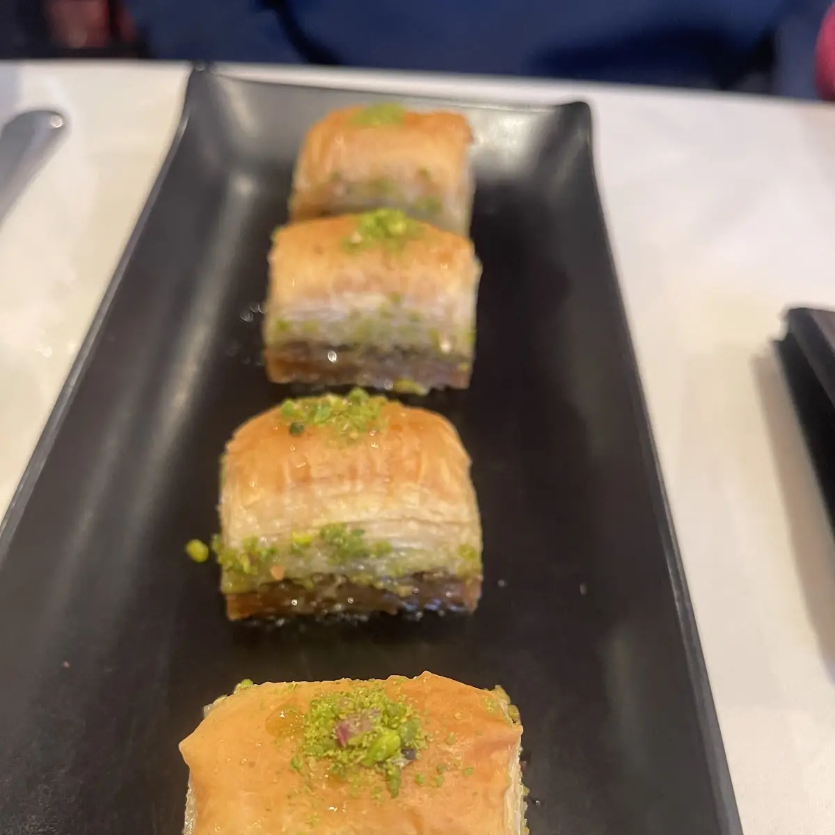 Pistachio Baklava on Plate