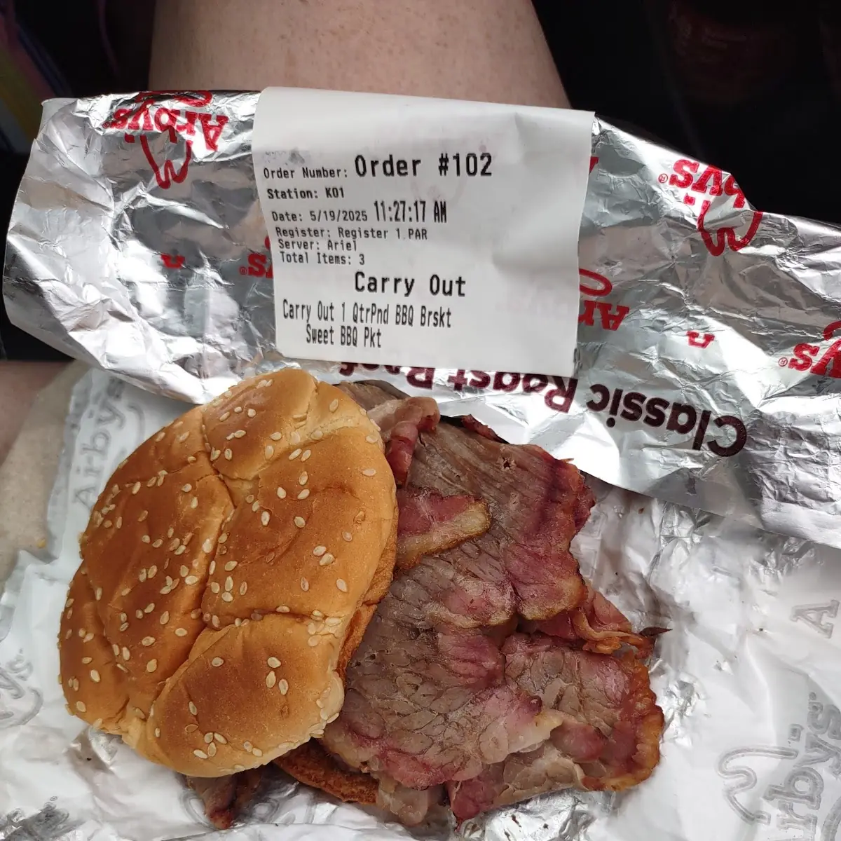 Quarter Pound Chopped Brisket Sandwich