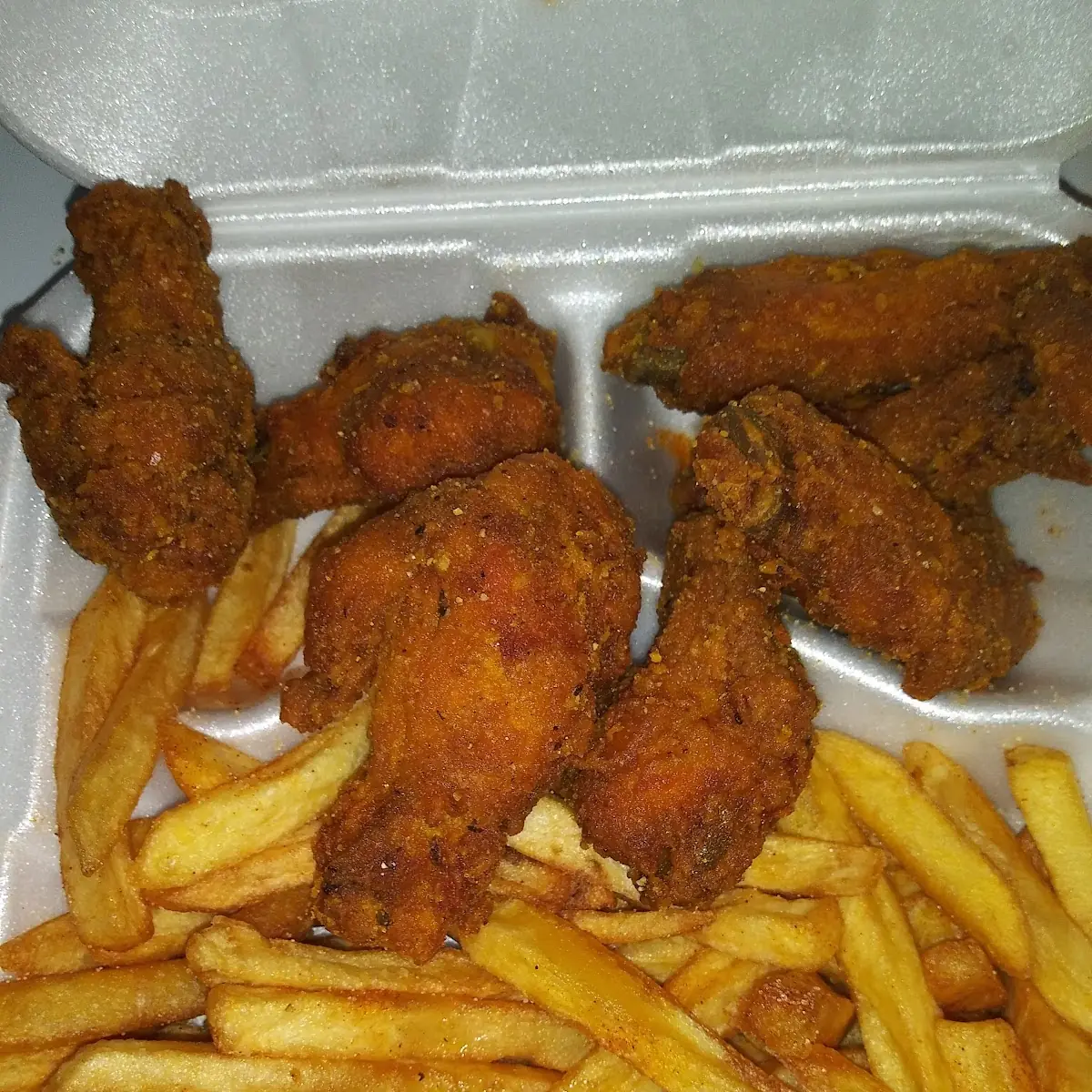 Lemon Pepper Wings with Fries