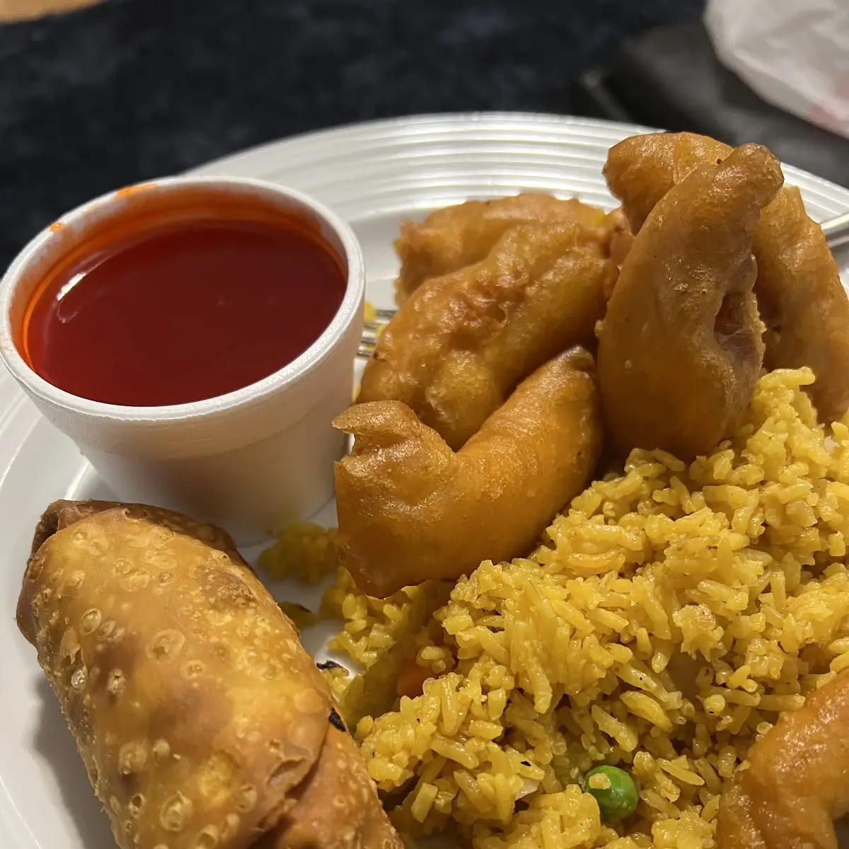 Sweet and Sour Chicken Fried Rice Egg Roll