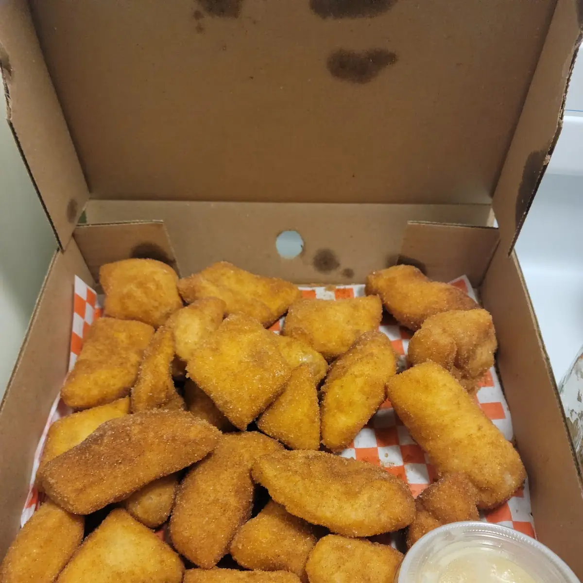 Pizza Cinnamon Bites with Cream Cheese Dip